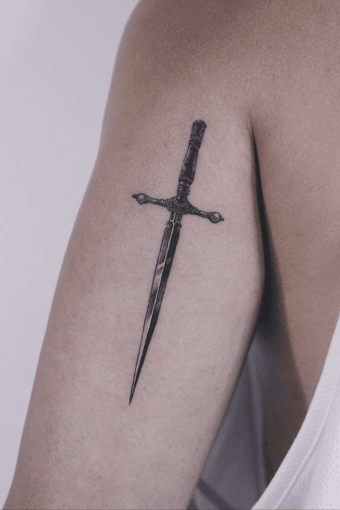 Sword Tattoo Shield Flash Katana Sword logo monochrome cross png   PNGWing
