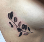Black and grey leaves floral ornament on the ribs