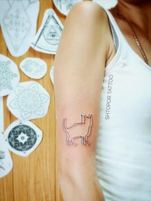 Minimalistic cat tattoo for Olga