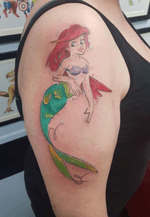 The little mermaid Ariel in watercolor 