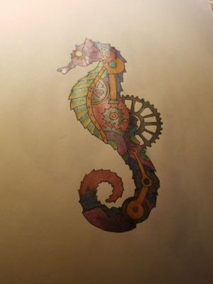 Want this as one of my next tattoo, want the tail to wrap around seaweed, on my right calf. Message me if you're interested in doing this piece! 