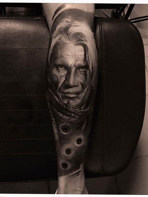 Dolph Lundgren tattoed by SEGEYGASTATTOO,Full leg in progress, expandable leg design #expandable #dolphlundgren #tattoo 