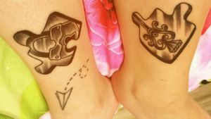 Tattoo with friend ❤ My is the key and that was my first tattoo.