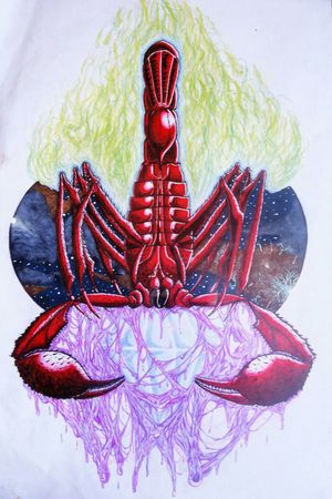 "Da Cosmic Scorpion" #owndesign #colorfuldesign #scorpion #universe #fire #slime #diseños #diseñopropio #diseñodetatuaje 