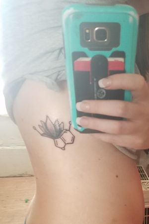 Serotonin molecule with lotus flower attached to it