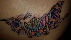 A bat for tattoos for bats supporting bat conservations in South Africa done by Busta Boltoon from the golden tiki 