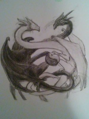 Drawing of a photo I found on the internet, want the kind of intertwining thing going on here for my tattoo