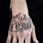 Tattoo by Liam Ryan #LiamRyan #MotorinkFinestTattooing #Amsterdam #script #lettering #text #quote