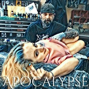 My old Boss n personal friend Stan Smith tattooing Apocalypse Tattoo's shop model, Eden