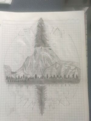 This Is a design made by me #mountain  #forearmtattoo #foresttattoo 