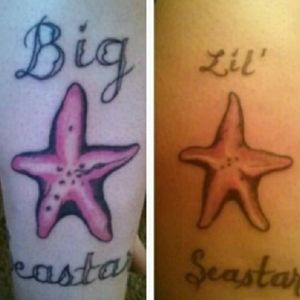 "Big Seastar/Little Seatstar" sister tatts