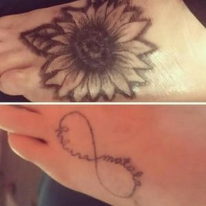 Sunflower cover-up tattoo