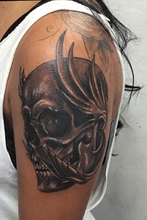 Tatuagem caveira , skull tattoo black and grey