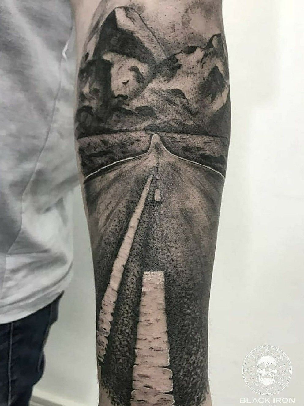 GhostLine Tattoo  Sweet open road and mountain scene done at  ghostlinetattoos andydestroy ghostlinetattoo tattoos bremerton art  mountian pnw pnwadventures nature scenery bobross blackandgrey  military  Facebook