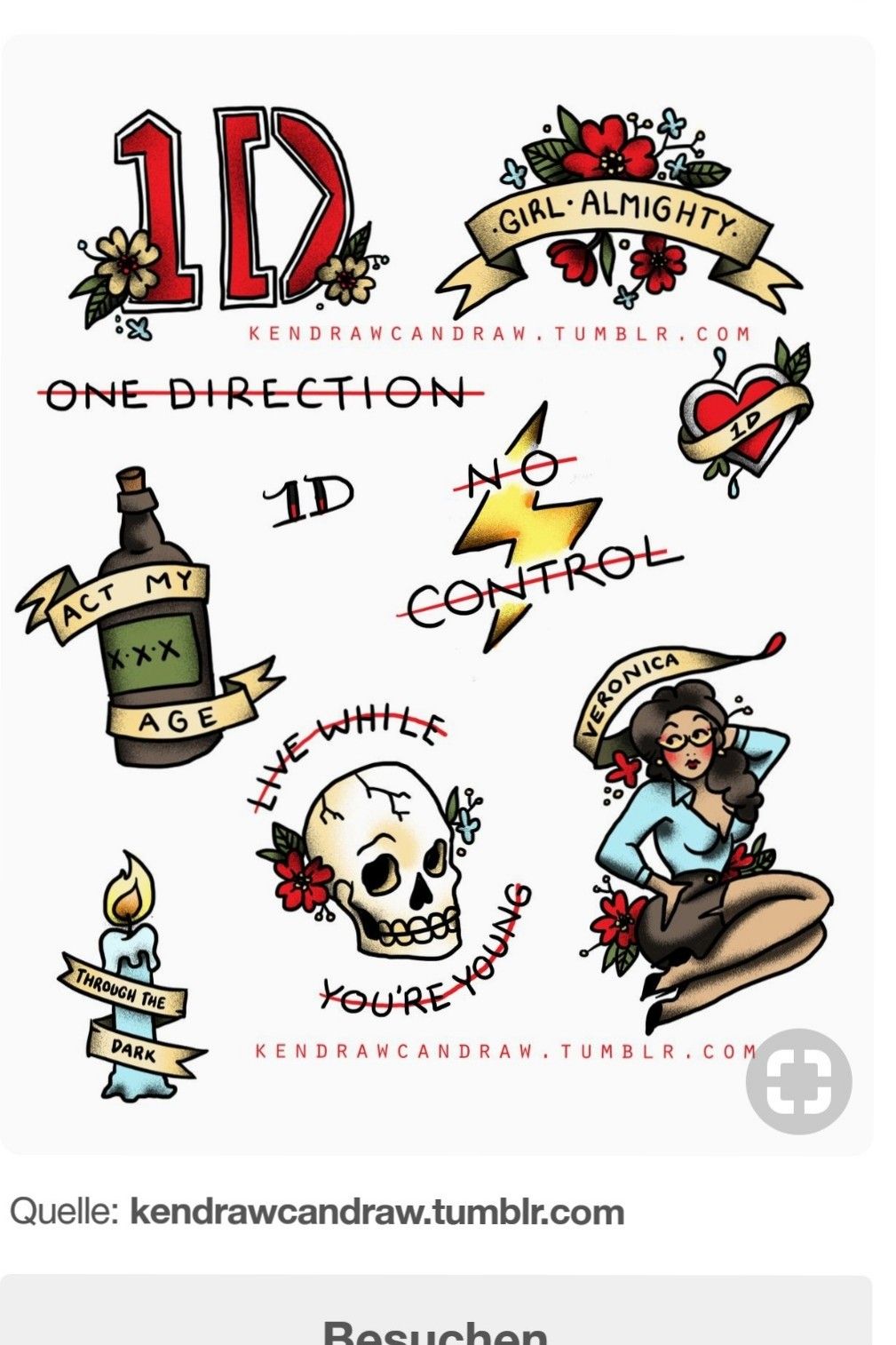 one direction inspired tattoos