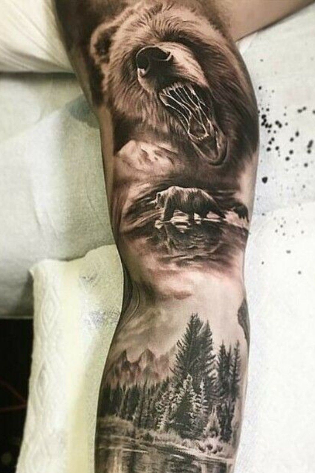 Crazy Bear And Forest Tattoo Time Lapse  Nick Sundstrom  YouTube