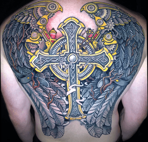 This Cross with Wings was a joint effort with @inkedlife1979 and @sidalmostvicious 
