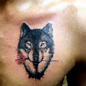 Wolfie....#lonewolf #rosestattoo 