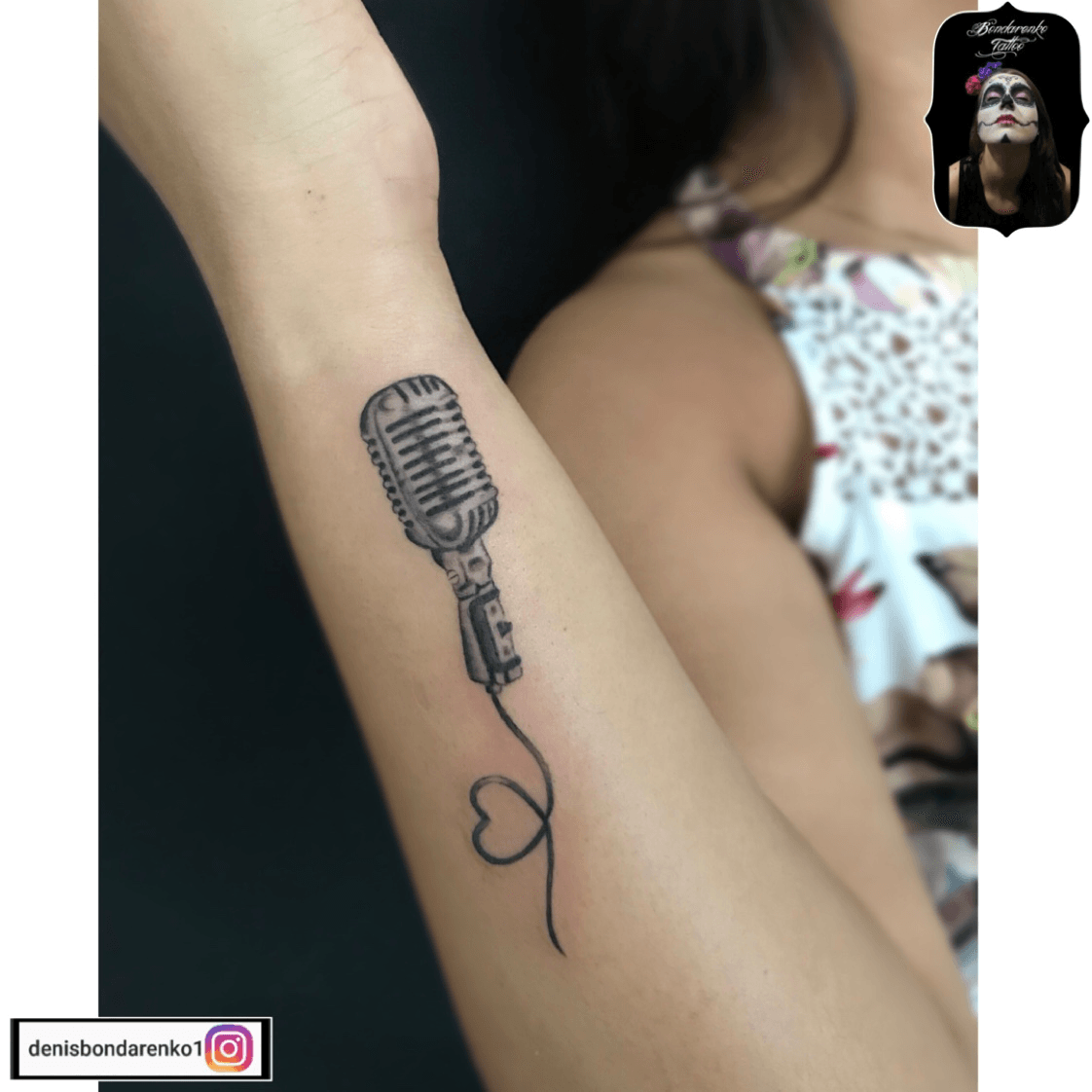 Drew Siciliano  Tattoos  Small  Microphone
