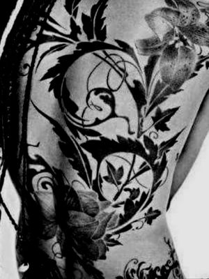 Back Piece Flowers and Ferns.