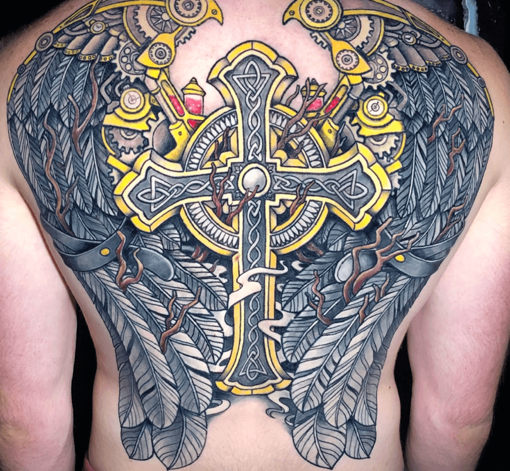 Generic Full Back The Cross Waterproof Temporary Tattoo Men Women Gods  Wings Body Art Big The Flash Tattoo Designs Maquiagem Tatoos  Amazonin  Beauty