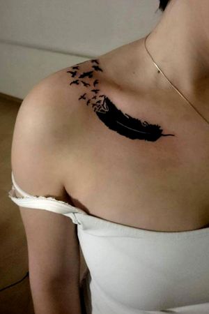 #tattoo #feathertattoo #birds  #Black 