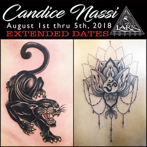 By popular demand, Candice Nassi has agreed to extend her stay to accommodate the overwhelming number of requests she has had at Lark Tattoo. Candice will be at August 1st thru 5th, 2018. Get your appointment NOW, as soon spots have been filling quickly since the extra dates were announced. Call:516-794-5844 or email info@larktattoo.com for info/bookings. See more of her work here: https://www.larktattoo.com/long-island-team-homepage/guest-artists-westbury/#port12.....#mandala #mandalatattoo #chandalere #chandaleretattoo #stipple #stippletattoo #bng #bngtattoo #dotwork #dotworktattoo #ohm #ohmtattoo #traditionaltattoo #traditionalcolortattoo #colortattoo #panther #panthertattoo #tattoo #tattoos #larktattoo