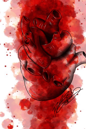 Bleeding watercolor heart i created. 