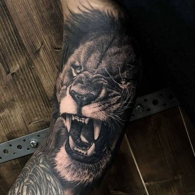 Lion on the inner bicep