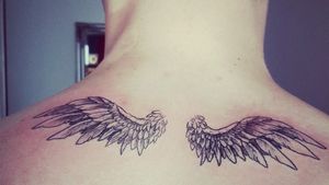Wings for my loved ones :)#wingstattoo #blackAndWhite 