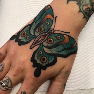 By @melaniemilnetattoos at #LDFTattoo #australianartist #femaletattooartist #ColorfulTattoos #butterfly #neotraditional