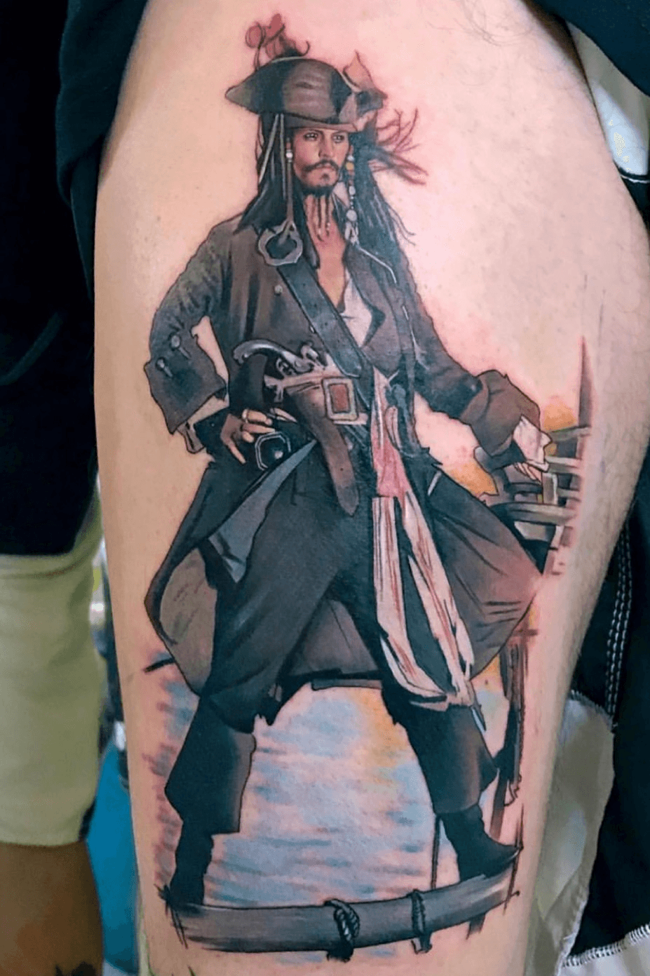 Captain Jack Sparrow Full Back Tattoo we did for Phoenix Comic Con Pics  Jack  sparrow tattoos Captain jack sparrow Jack sparrow
