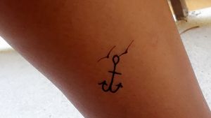  Anchor life done by me 😊#outlineonly #sticknpoke #anchortattoo 