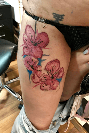 3. bild kirchblüten aquarell tattoo. 1 session 8 stunden 