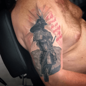 Depiction of a samurai on Bjorn done by me. Black and grey realistic tattoo.