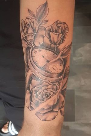 Pocket watch and roses by Courtney 