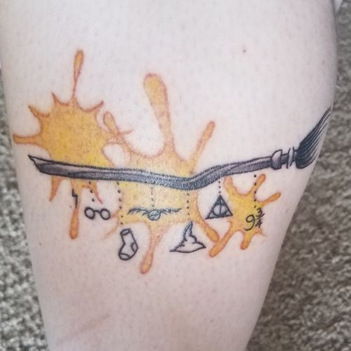 Harry Potter tattoo! With the huffle puff house colors!
