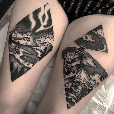Scenery pieces! Right is fresh left is healed. 