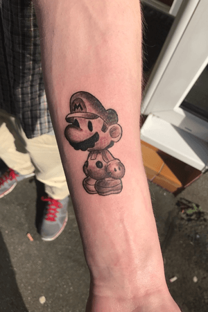 Mario tattoo black&gray with silverback ink xxx and 666 series