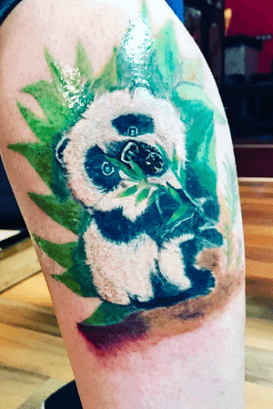 Panda tattoo still in progress with worlfamous ink and spektra xion 