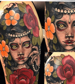 #freehandtattoo #dayofthedeadgirl #dayofthedead #neotraditionaltattoo 