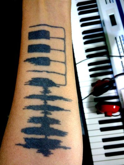piano keys music tattoos