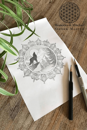 Unique Landscape Mandala tattoo design created by Mister Mostyn