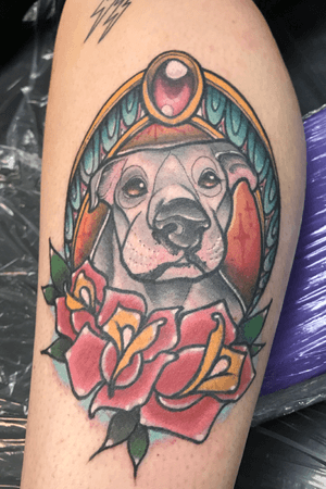 I had a lot of fun tattooing my clients dog/bestfriend Biscuit 