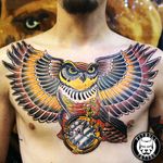 Color Owl tattoo #owl #owltattoo #color #colortattoo #chest #chesttattoo #patong #phuket #thailand