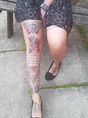 girly tattoos on leg