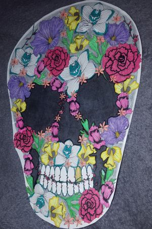 #color #colortattoo #flower #floral #skull #flowerskull 