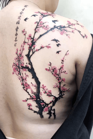 Back Piece-cherry blossom @gloriatattoo