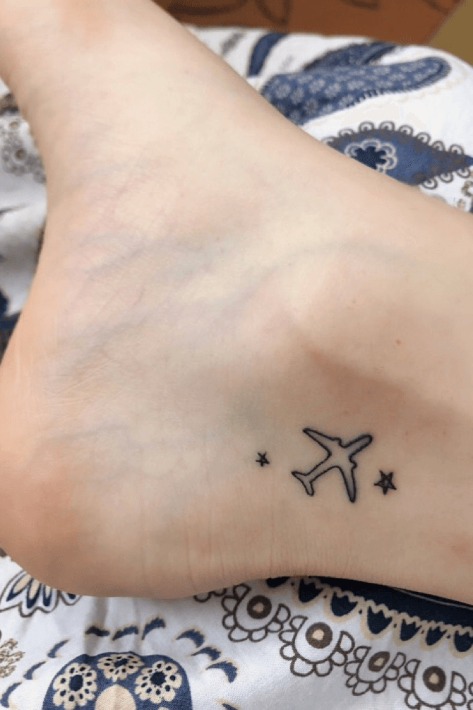 Linear minimal airplane tattoo  Tattoogridnet