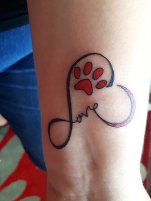Tattoo number 5 Paw print with love in it had it done for all my fur babies past and present  xx